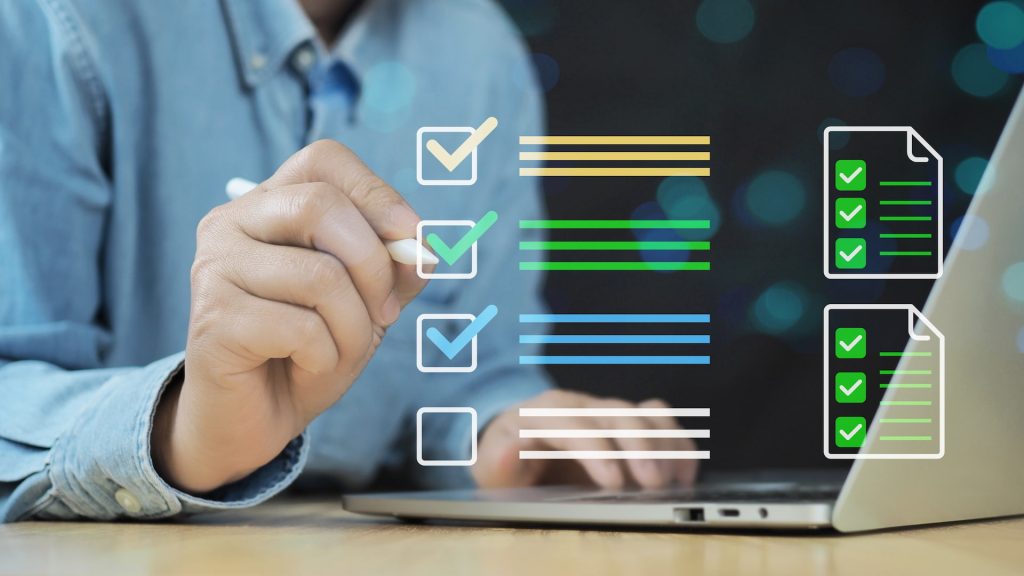 checklist online document practices policies concept