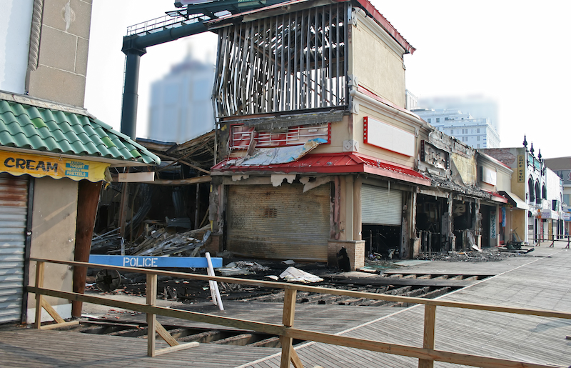 fire destroyed five commercial buildings